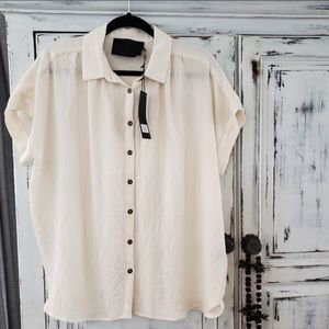 Cream/White button down top